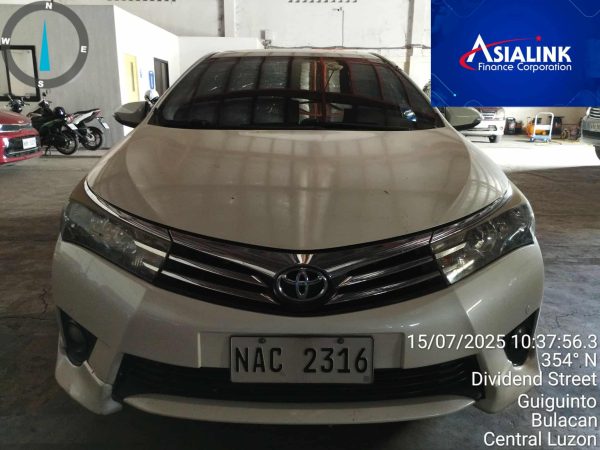 2017 TOYOTA COROLLA ALTIS 1 SEDAN GAS MATIC (ASIALINK)
